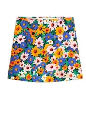 WeWoreWhat Macro Wildflowers Daisy Pull On Tube Skirt / Swim Skirt NEW XL